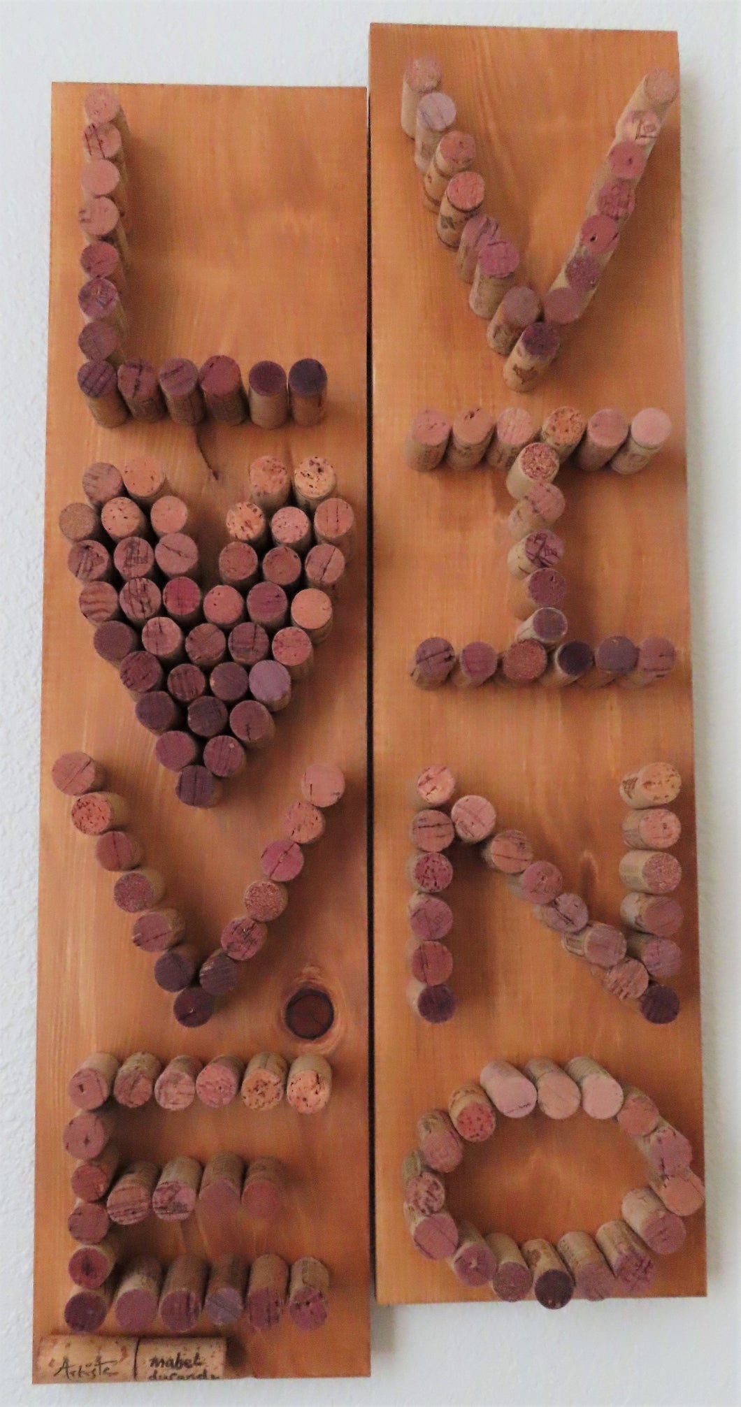 Wall Art Wine Corks L O V E  V I N O #5