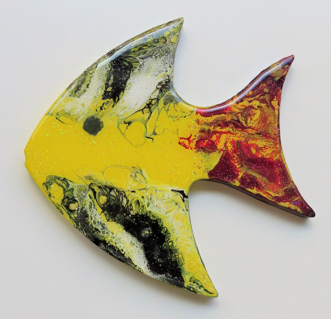 Wall Art Sea Life Fish Set of Two Blk Wht Tip #32