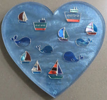 Load image into Gallery viewer, Heart Resin Sailing Boats Whales #66
