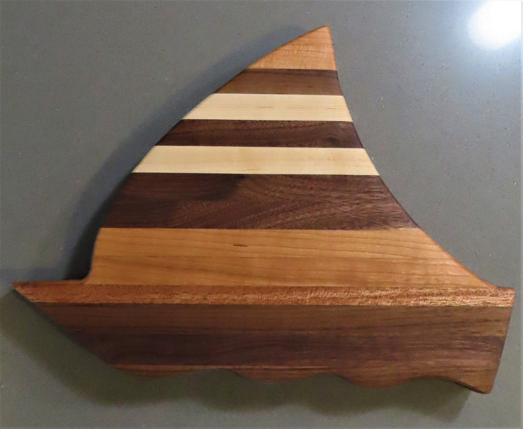 Wood Crafted Mixed Woods Sailboat Cutting Board #5