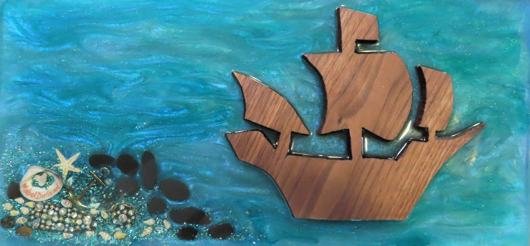 Charcuterie Serving Board Pirate Ship Bora Bora #10