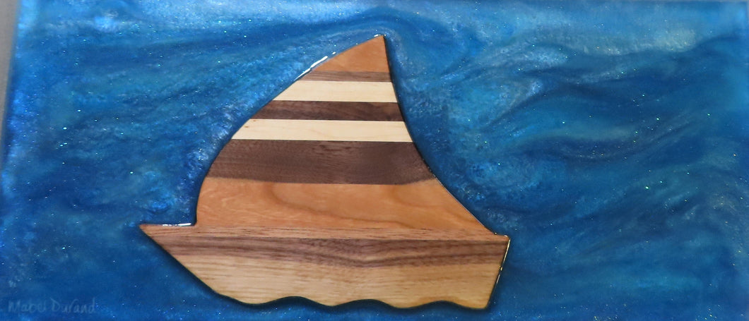 Charcuterie Serving and Sailboat Cutting Board Blue Seas #15